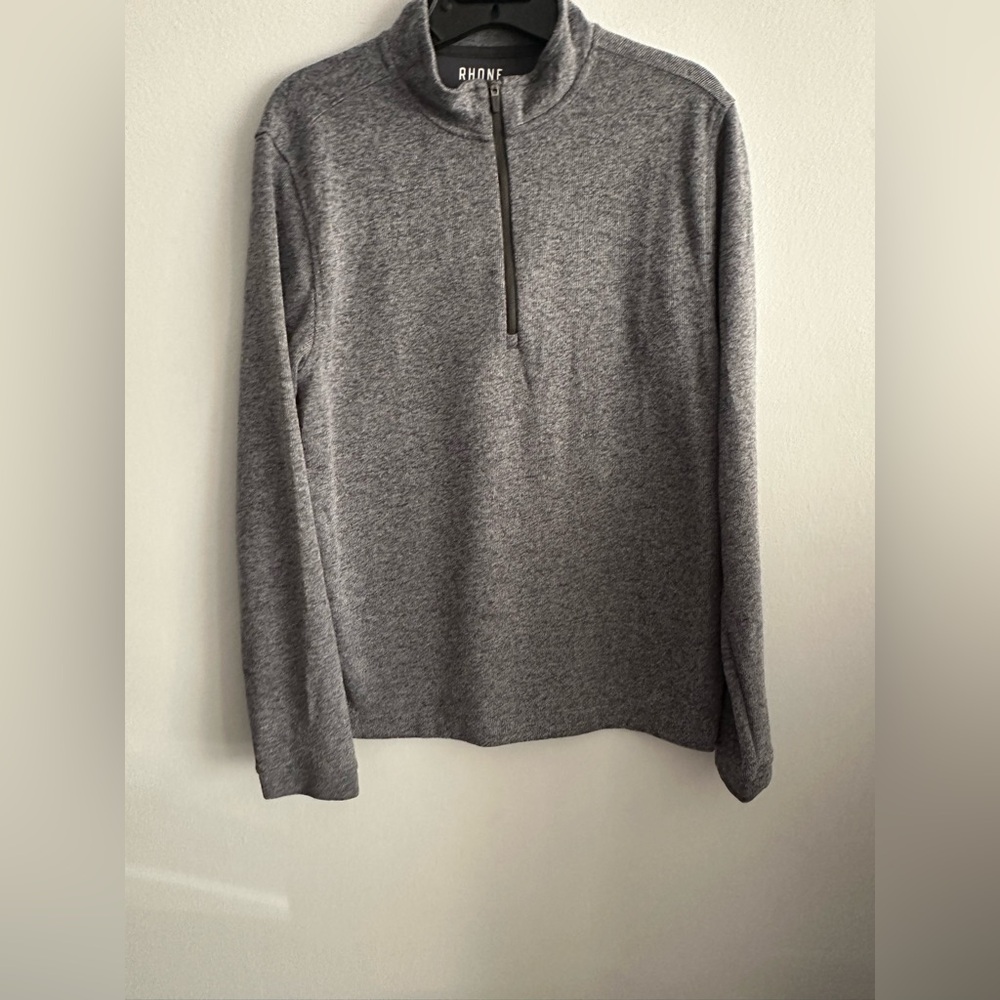 Rhone Mens Pullover Sweater Medium 1/4 Zip Gray